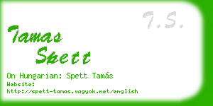 tamas spett business card